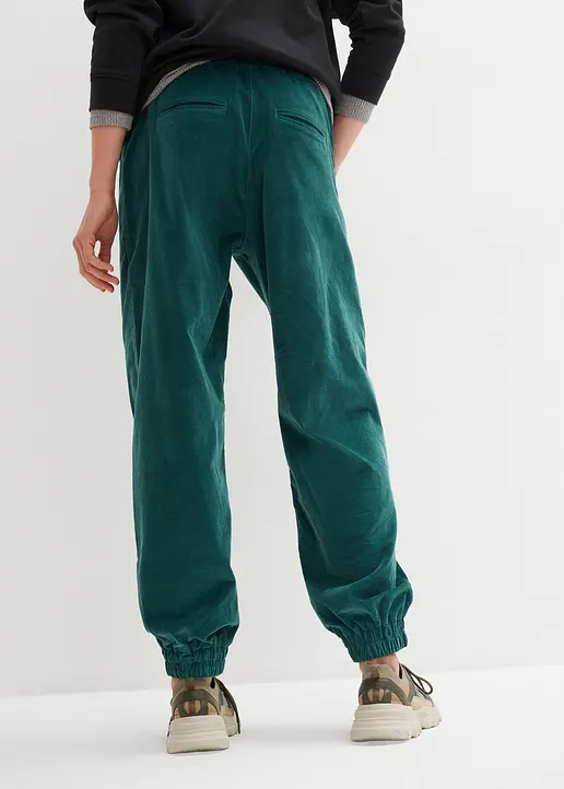 Bonprix Cord-Hose Mit Großen Taschen Und Stretch-Bund - Grün