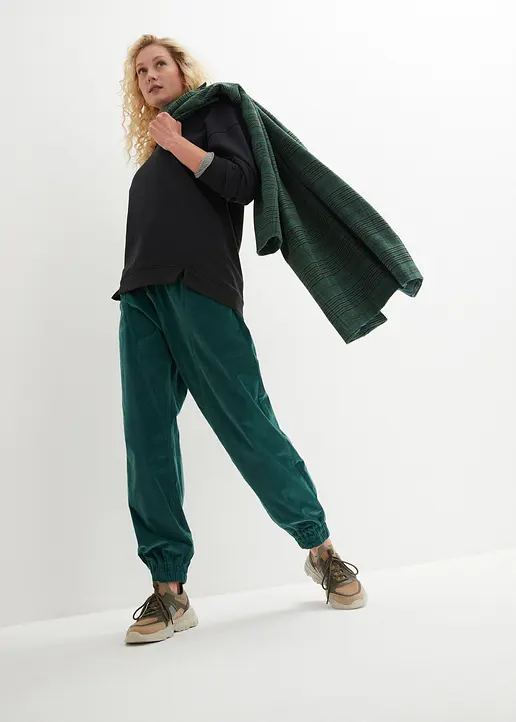 Bonprix Cord-Hose Mit Großen Taschen Und Stretch-Bund - Grün