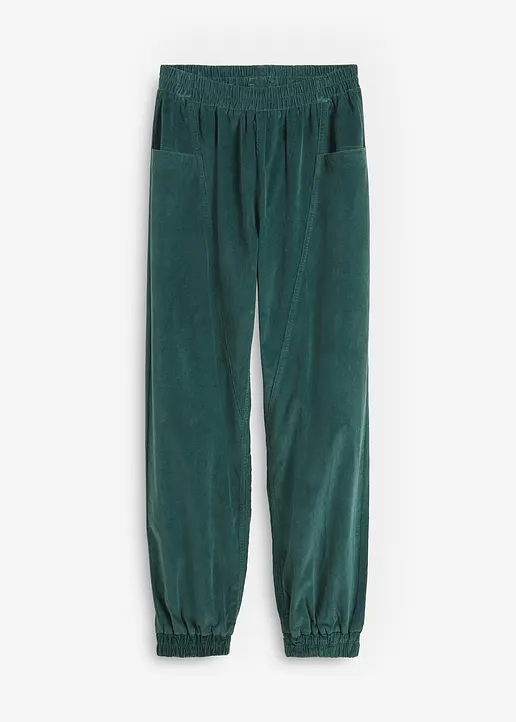 bonprix Cord-Hose mit großen Taschen und Stretch-Bund - grün