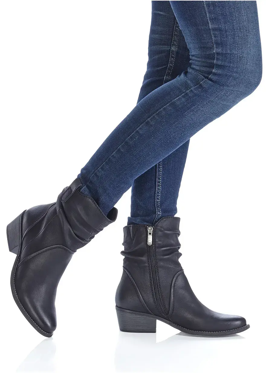 Bonprix Cowboy Stiefelette In Klassischer Optik Mit Warmem Textilinnenfutter