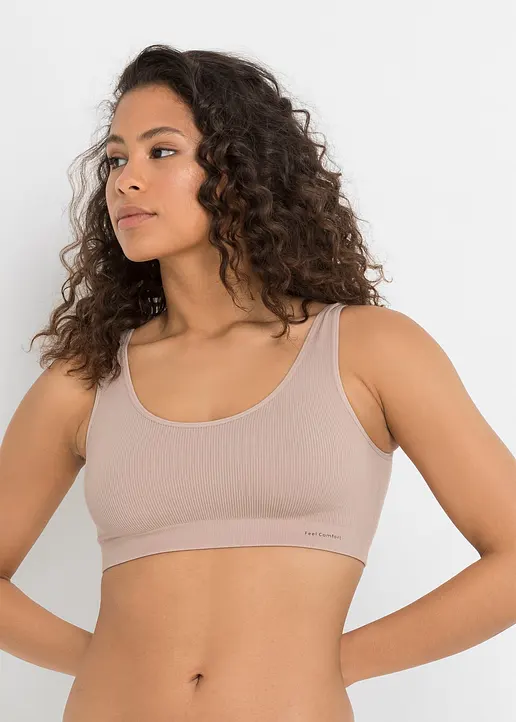 Bonprix Das Feel Comfort Bustier Ist Dank Der Nahtlosen Verarbeitung Besonders Angenehm Auf Der Haut Zu Tragen Und Passt Sich Ideal Der Passform Des Körpers An. Das Gerippte Bustier Wird Im Vorteilspack Geliefert
