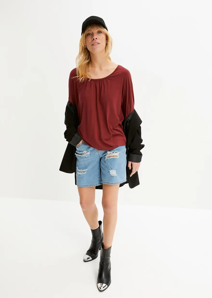 Bonprix Das Oversize-Shirt Umspielt Die Figur Mit Fledermausärmeln Und Lässigem Schnitt
