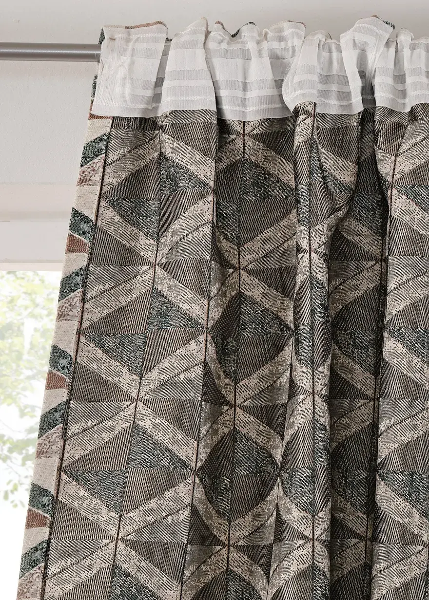 Bonprix Dekorativer Jacquard Fertigvorhang - Beige Multifunktionsband