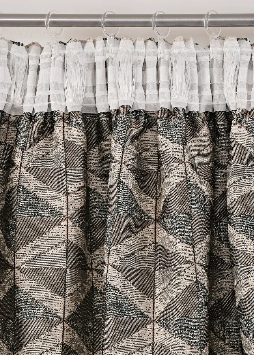 Bonprix Dekorativer Jacquard Fertigvorhang - Beige Multifunktionsband