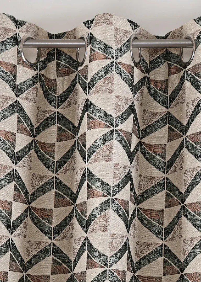 Bonprix Dekorativer Jacquard Fertigvorhang - Beige Ösen