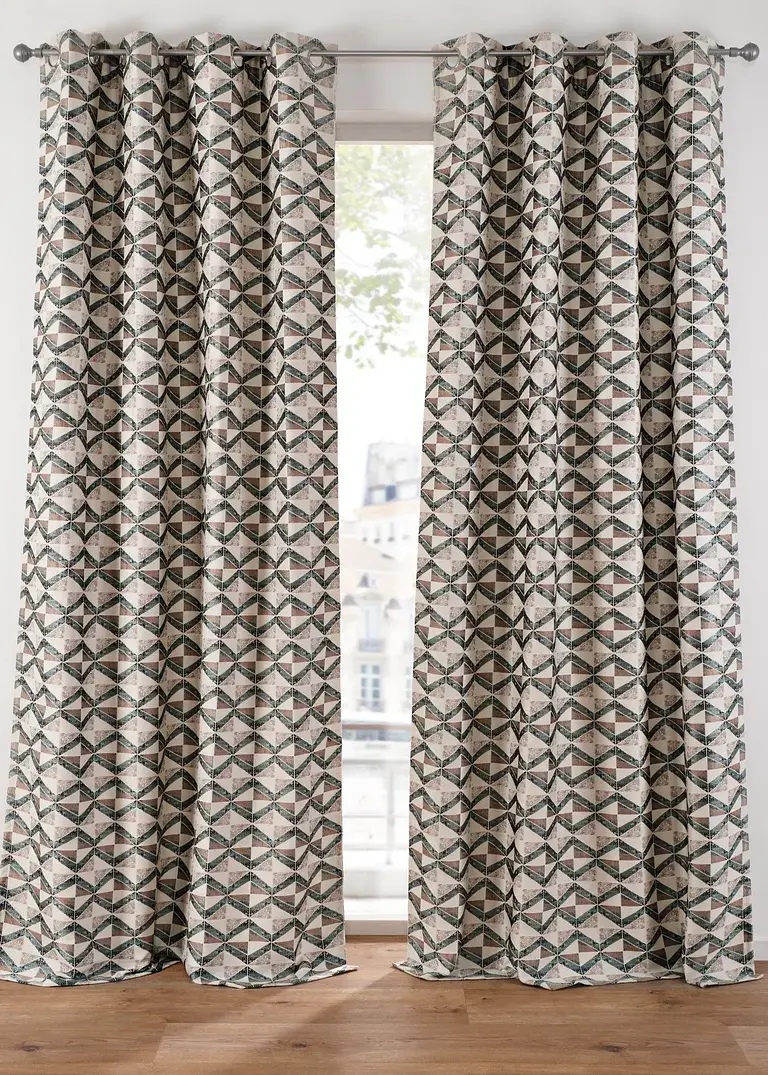 bonprix Dekorativer Jacquard Fertigvorhang - beige Ösen