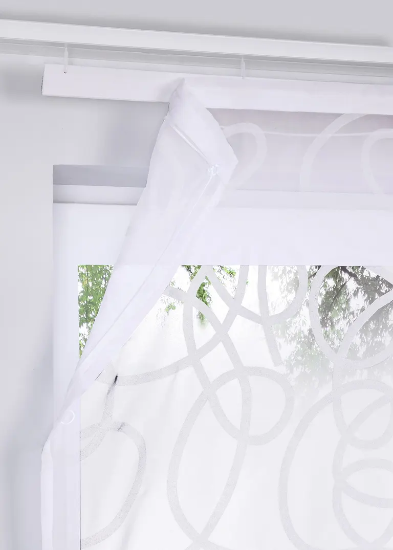 Bonprix Dekroartiver Sichtschutz In Zeitlosem Design - Weiß Klettschiene