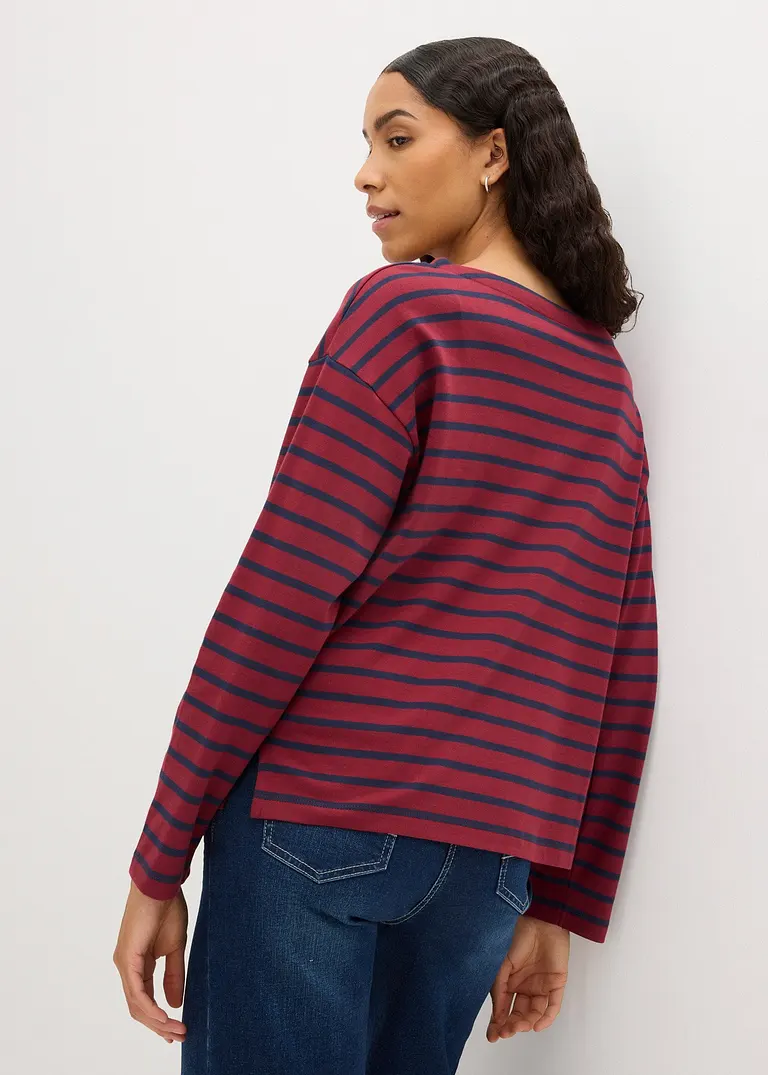 Bonprix Dickeres Langarmshirt Mit Weiterem Ausschnitt - Damen