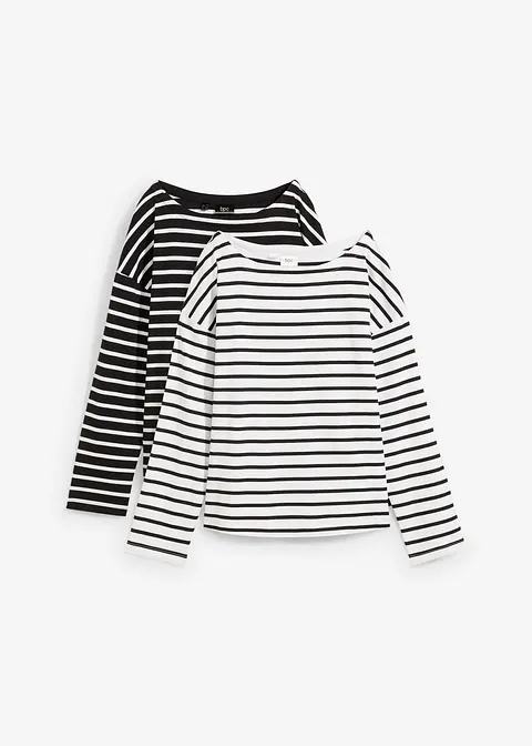 bonprix Dickeres Langarmshirt mit weiterem Ausschnitt - Damen