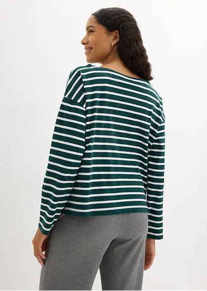 Bonprix Dickeres Langarmshirt Mit Weiterem Ausschnitt - Damen