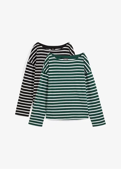 bonprix Dickeres Langarmshirt mit weiterem Ausschnitt - Damen