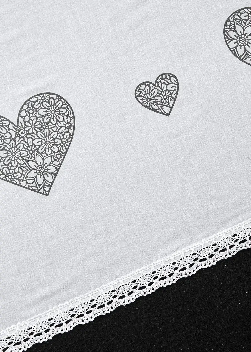 Bonprix Diese Küchengardine Vereint Einezarte Spitzenkante Mit Verzierten Herzen