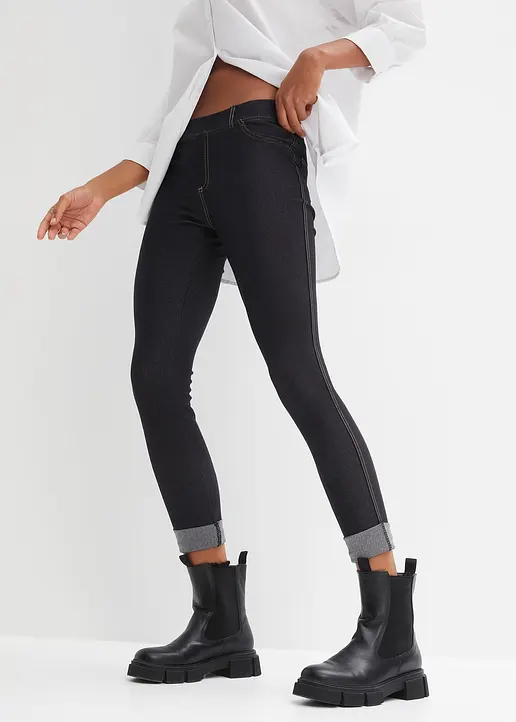 Bonprix Diese Leggings In Jeansoptik Setzt Die Beine In Szene - Schwarz