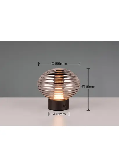 Bonprix Dimmbare Tischleuchte Per Touch-Steuerung - Grau