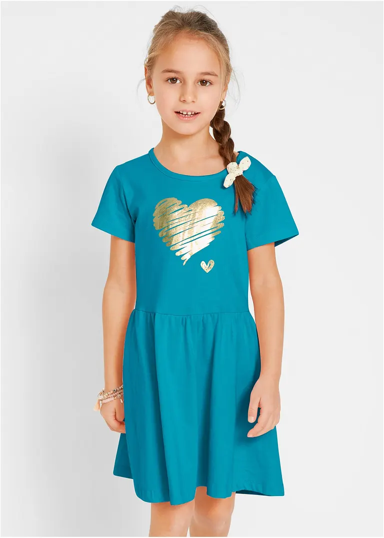 Bonprix Doppelpack Mädchen Jerseykleid Mit Druck - Kinder