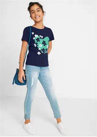 Bonprix Doppelpack Mädchen T-Shirt Mit Romantischem Druck