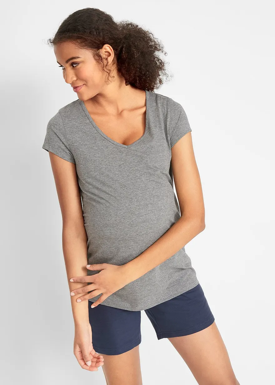 Bonprix Doppelpack Umstandsshirts Mit V-Ausschnitt - Damen