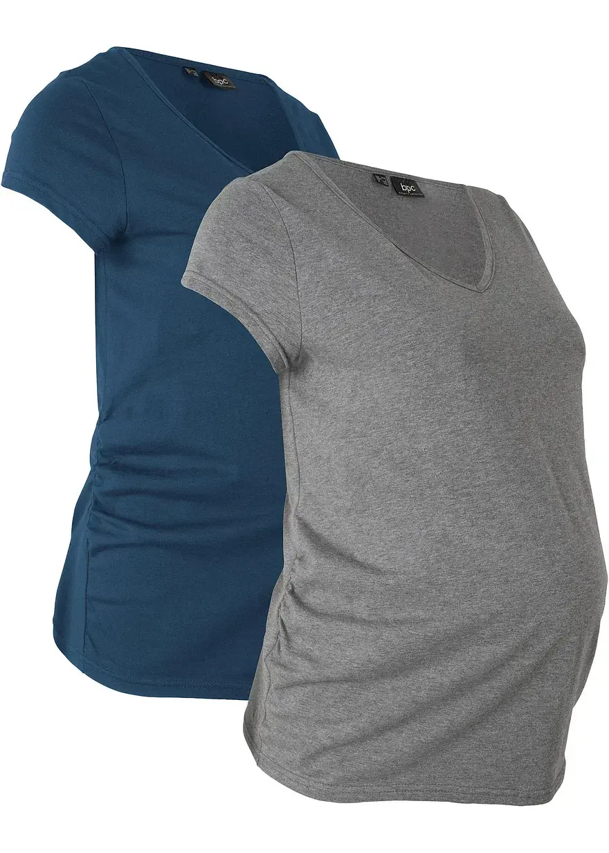 bonprix Doppelpack Umstandsshirts mit V-Ausschnitt - Damen