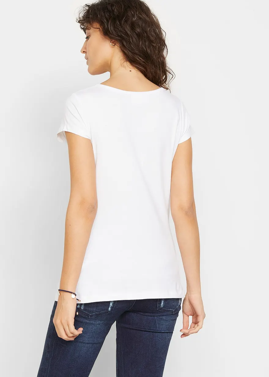 Bonprix Doppelpack Umstandsshirts Mit V-Ausschnitt - Schwarz+weiß - Damen