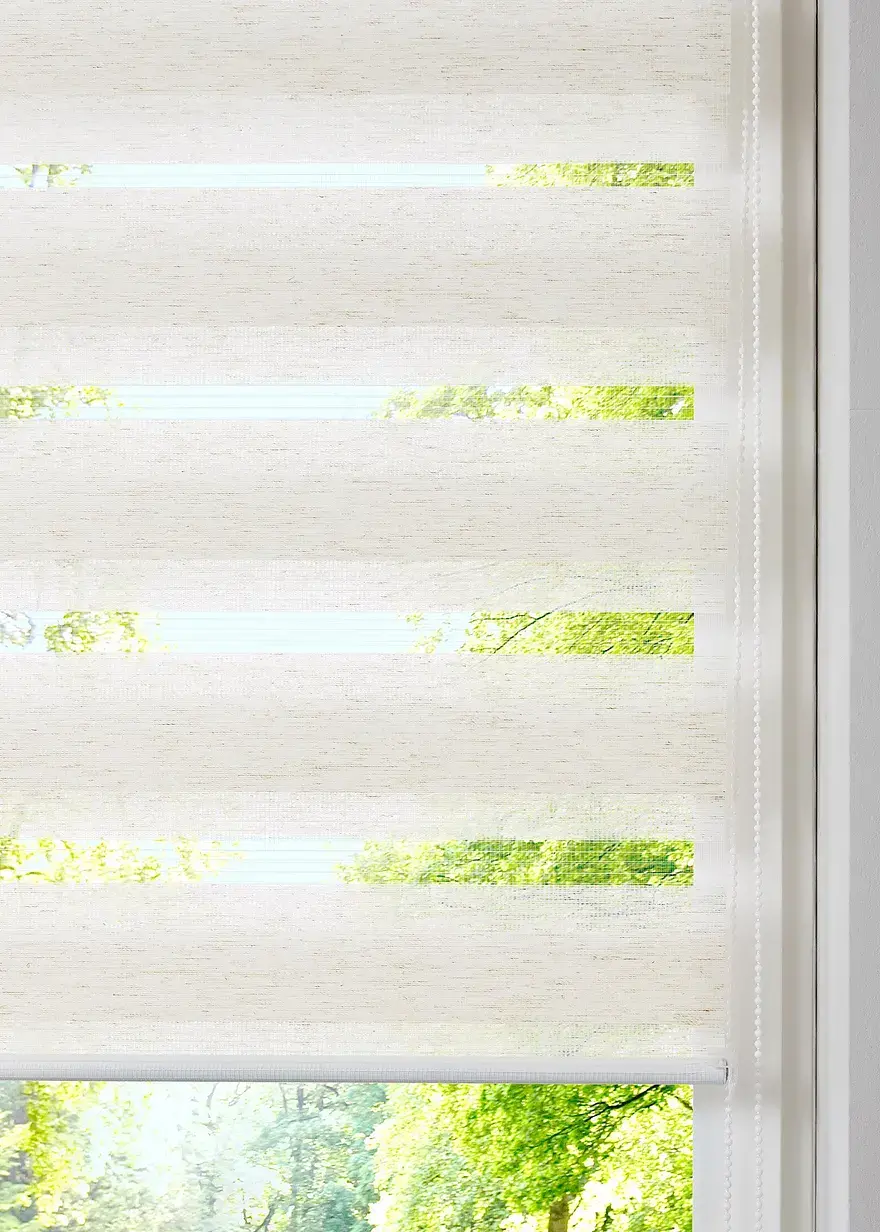 Bonprix Doppelrollo Mit Schöner Leinen-Optik - Beige Klemmträger