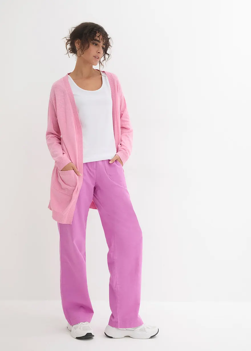 Bonprix Dünne Strickjacke Mit überschnittenen Schultern - Rosa