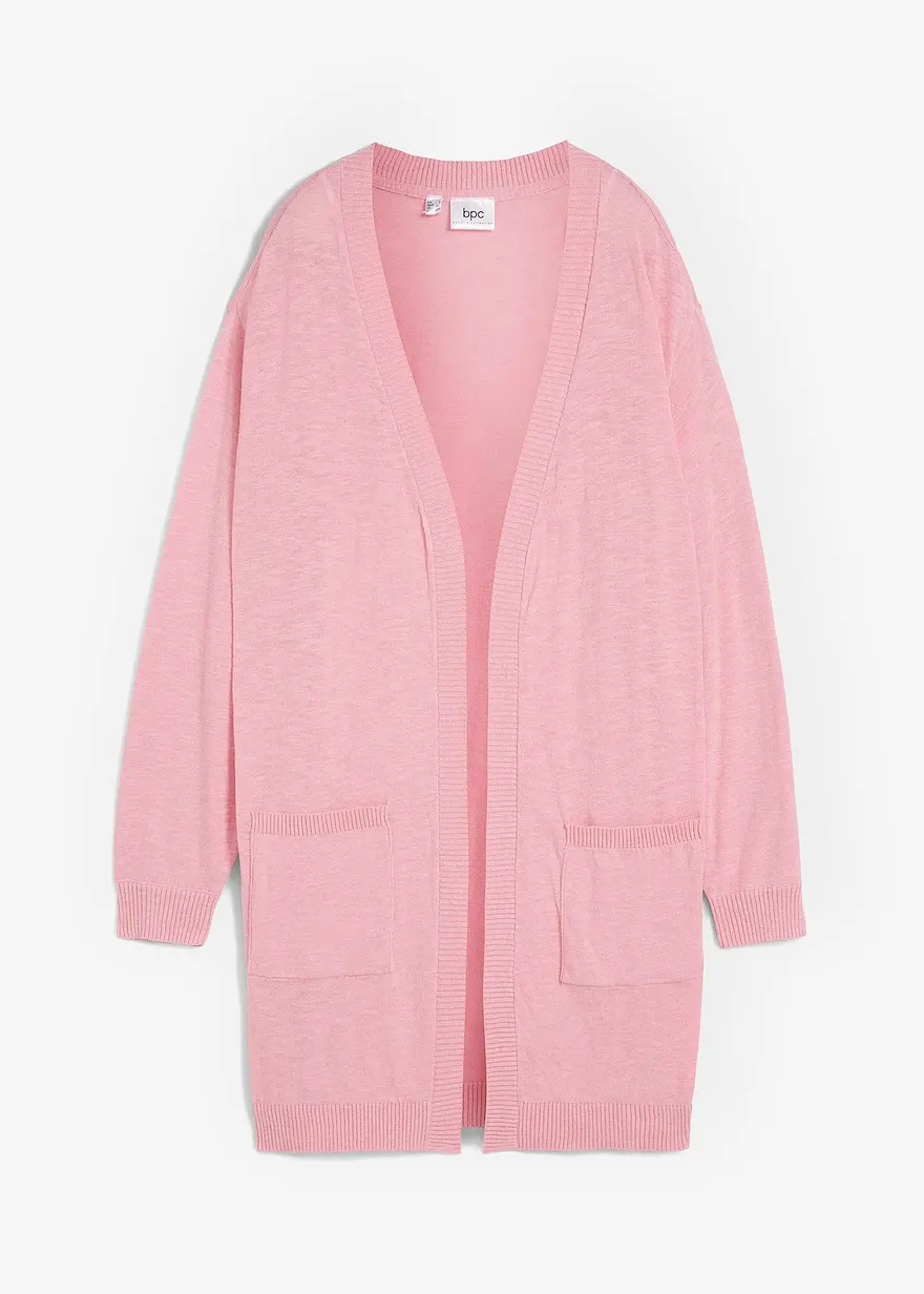 bonprix Dünne Strickjacke mit überschnittenen Schultern - rosa