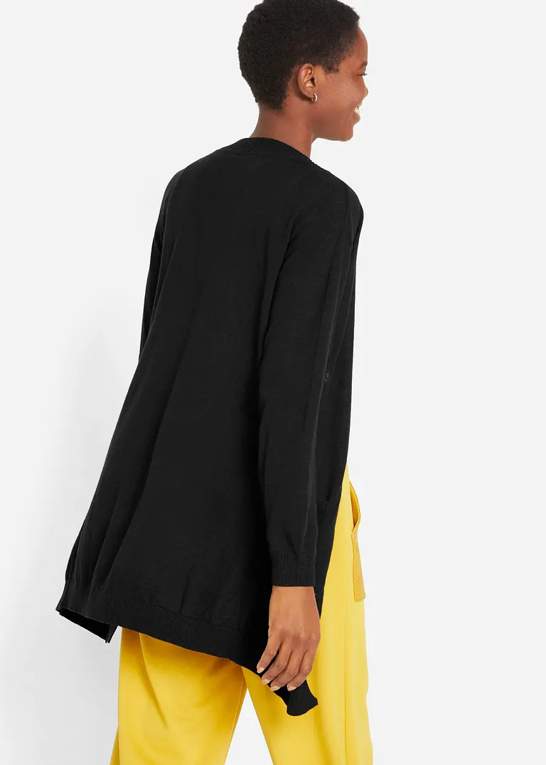 Bonprix Dünne Strickjacke Mit überschnittenen Schultern - Schwarz - Damen