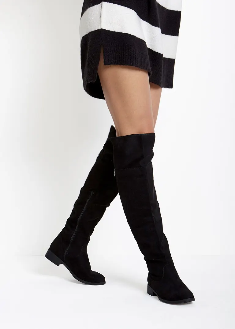 Bonprix Edel Stilvoll Und Bequem: Die Overkneestiefel Aus Velourslederimitat