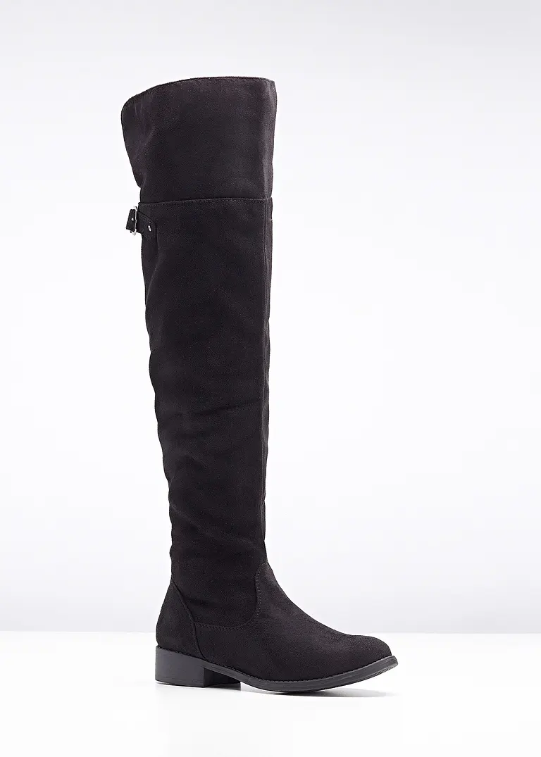 bonprix Edel stilvoll und bequem: die Overkneestiefel aus Velourslederimitat