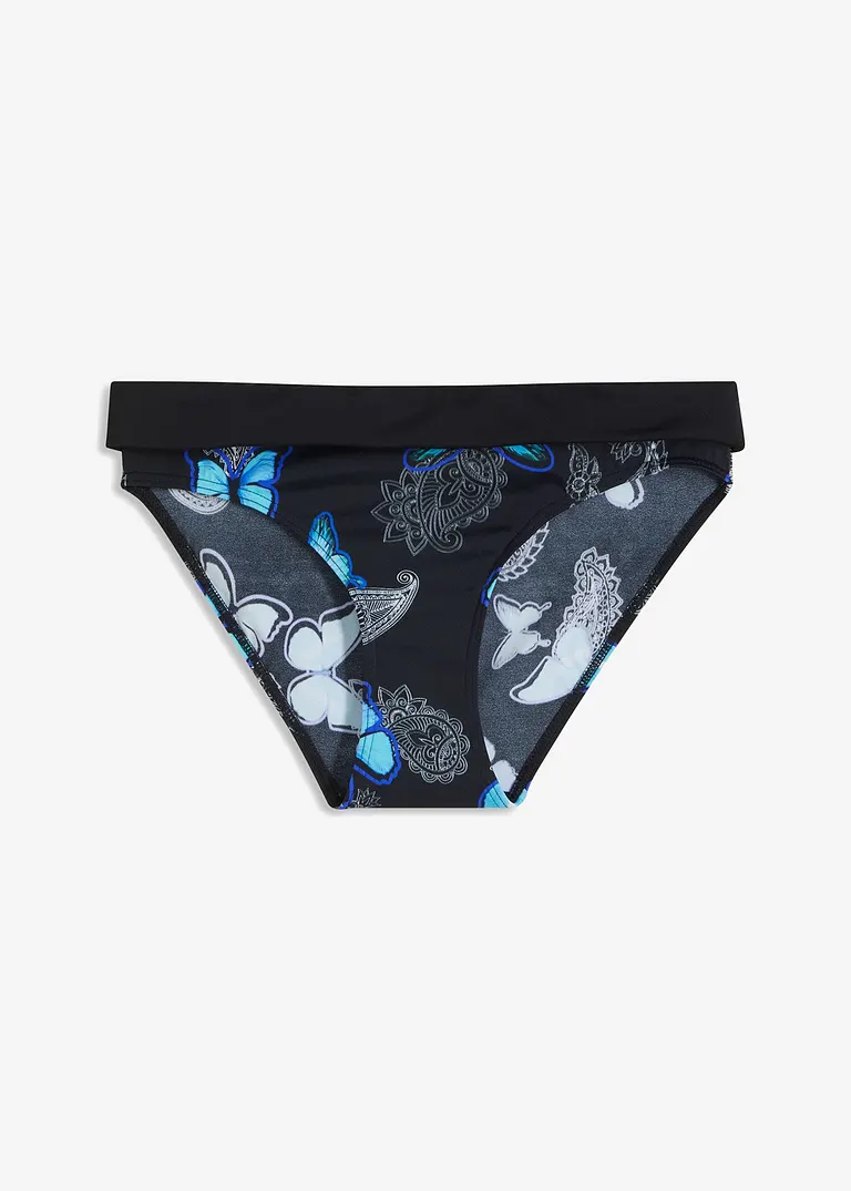 bonprix Edle Bikinihose mit tollem Schmetterlingsdruck - schwarz - Damen