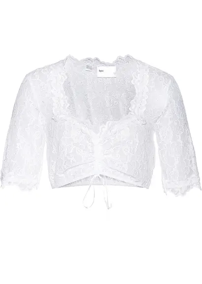 bonprix edle Dirndlbluse aus delikater Spitze - weiß - Damen