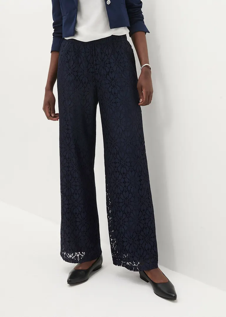 Bonprix Edle Hose Aus Floraler Spitze Mit Angenehmer Baumwolle Gefüttert