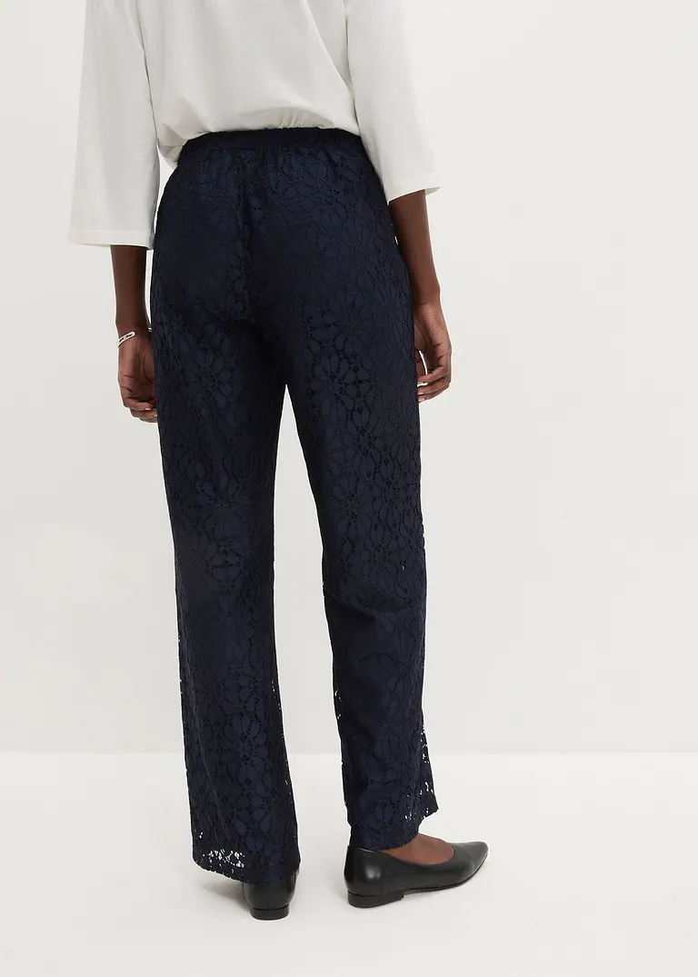 Bonprix Edle Hose Aus Floraler Spitze Mit Angenehmer Baumwolle Gefüttert