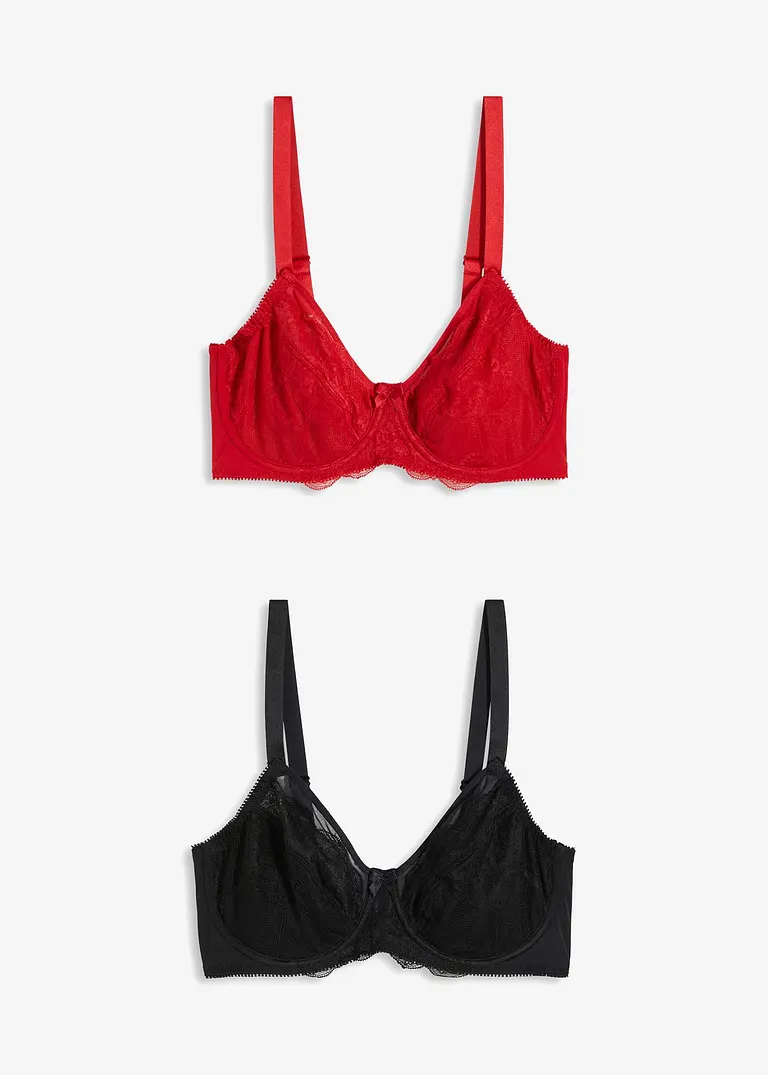 bonprix edler BH im praktischen 2er Pack mit Spitze - Damen