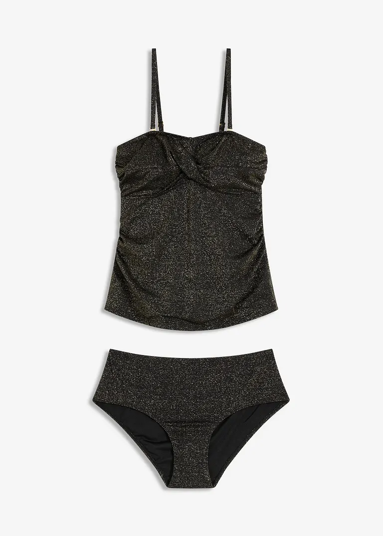 bonprix Edler Tankini mit Glitzergarn - schwarz - Damen