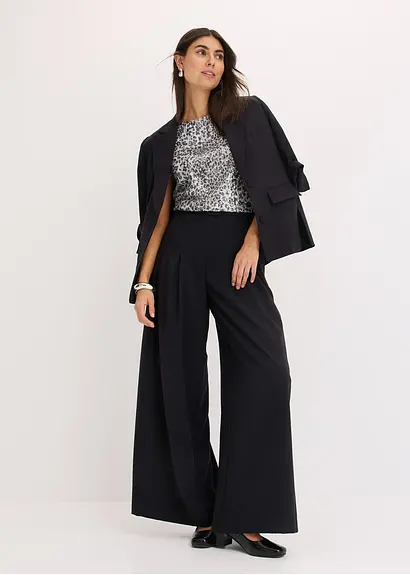 Bonprix Edles Pailettenshirt Mit Leopardenmuster - Beige