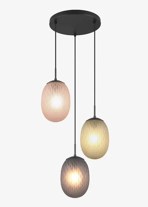 bonprix Eeleganter Farbmix aus amberfarbigen grünen und rauchfarbigen Glasschirmen