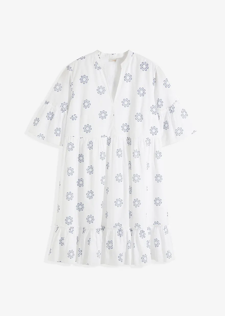 bonprix Ein schönes modernes Kleid mit Volants - weiß - Damen