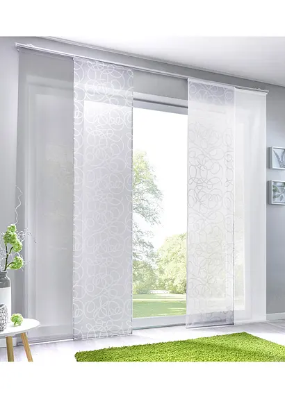 Bonprix Einfarbiger Flächenvorhang Aus Transparentem Stoff