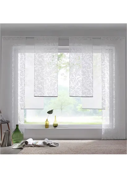 Bonprix Einfarbiger Flächenvorhang Aus Transparentem Stoff