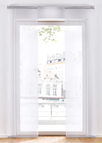 bonprix Einfarbiger Flächenvorhang aus transparentem Stoff