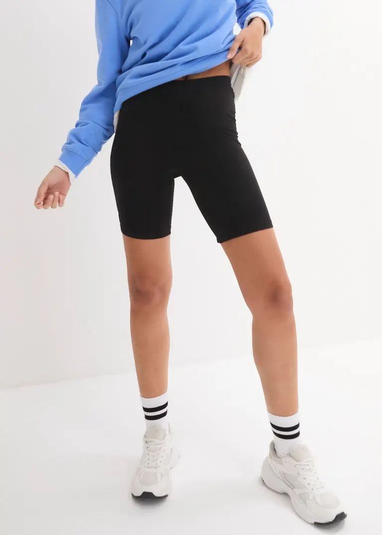 Bonprix Elastische Radlerhose Mit Gummizug In Der Taille - Schwarz