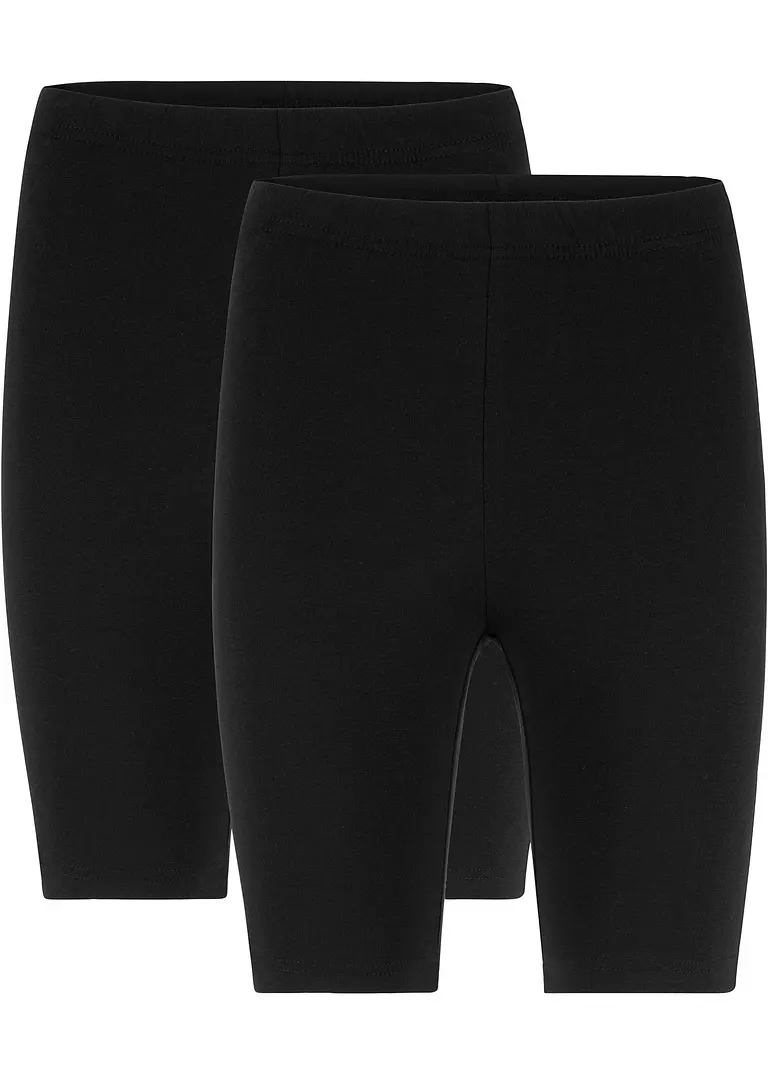 bonprix Elastische Radlerhose mit Gummizug in der Taille - schwarz