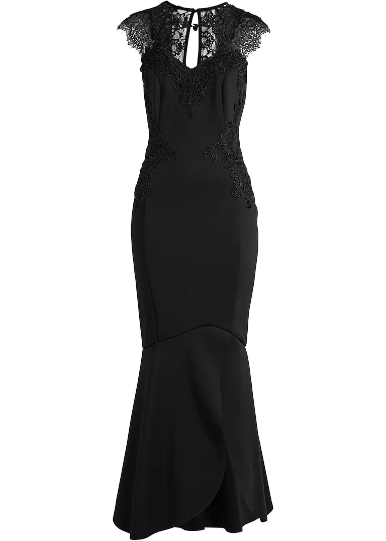 bonprix Elegant und feminin: Abendkleid in Lang und in Mermaid-Figur mit seiner bezaubernder Spitze im Oberteil macht es das Kleid zu einem wahren Eye-Catcher