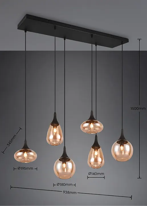 Bonprix Elegante Amberfarbige Glasschirme In 3 Verschiedenen Formen