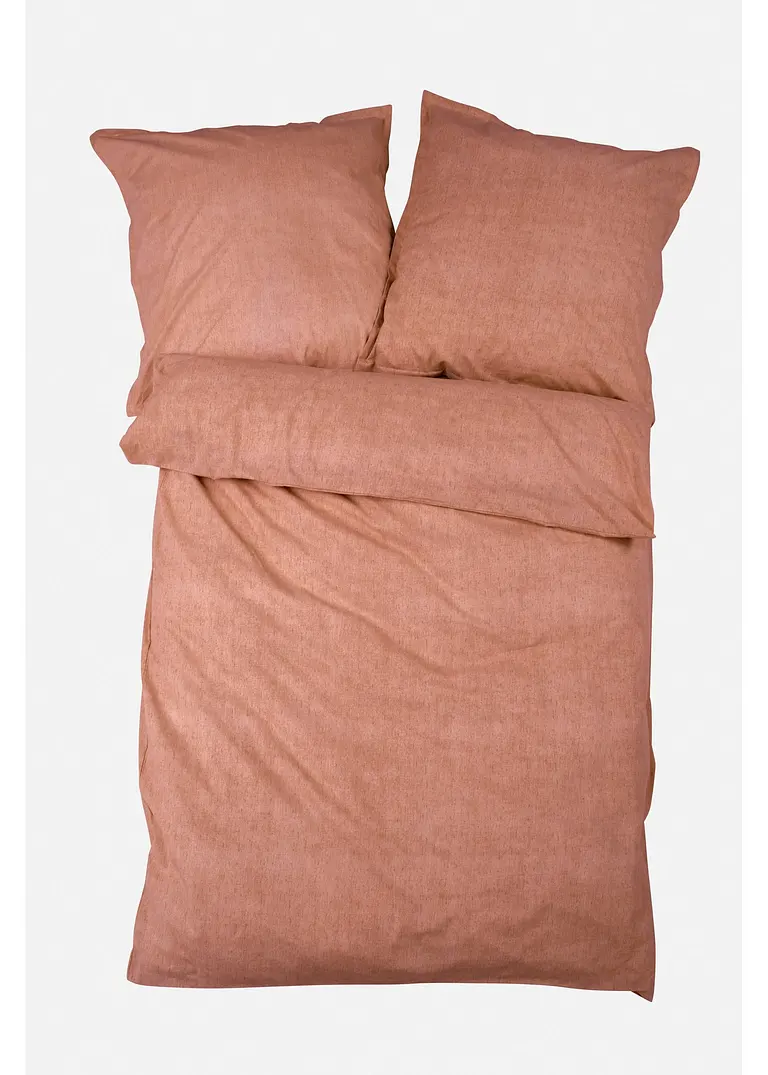 bonprix elegante Bettwäsche in Leinenoptik mit Stehsaum - braun Linon