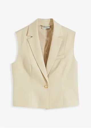 bonprix elegante Blazerweste mit dekorativem Knopf - beige