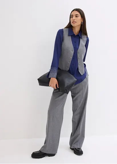 Bonprix Elegante Bluse Mit Glitzersteinchen - Blau - Damen