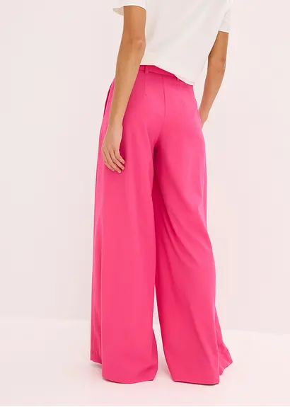 Bonprix Elegante Bundfaltenhose Mit Gürtel (2tlg-Set) - Pink