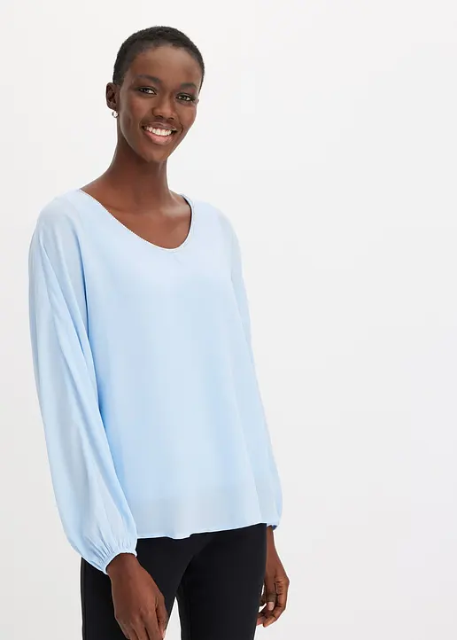 Bonprix Elegante Chiffon-Tunika Mit Glitzersteinchen Und Luftiger Passform